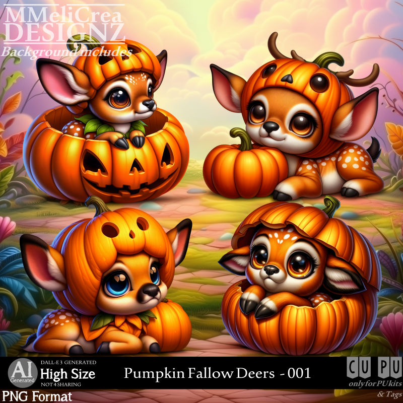 (image for) AI - Pumpkin Fallow Deers - CU001 (CU4PU/PNG)